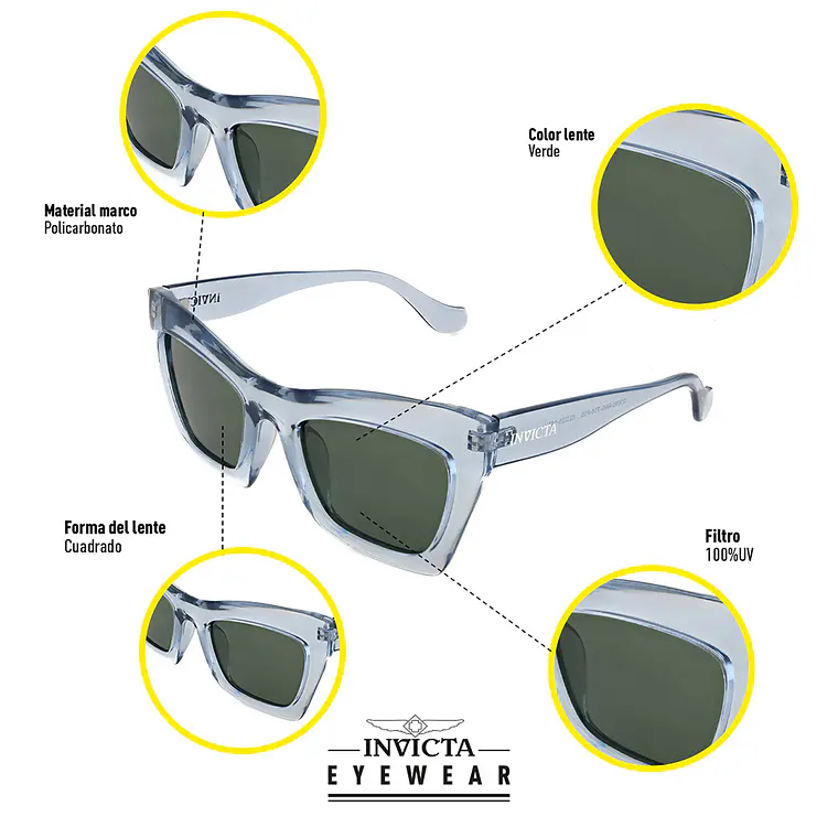 Lentes de Sol Invicta Angel I21695-ANG-T06-P05 - Talla 52mm 6