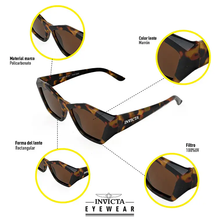 Lentes de Sol Invicta I31944-WIL-60-P02 - Talla 53mm 5