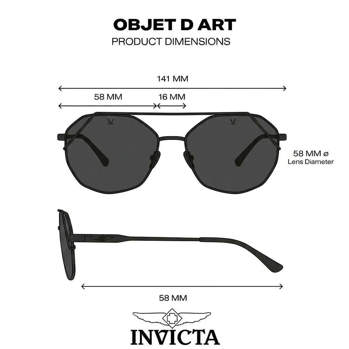Lentes de Sol Invicta I27580-OBJ-09 - Talla 58mm 9