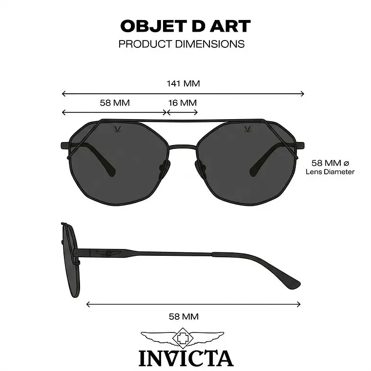 Lentes de Sol Invicta I27580-OBJ-09 - Talla 58mm 9