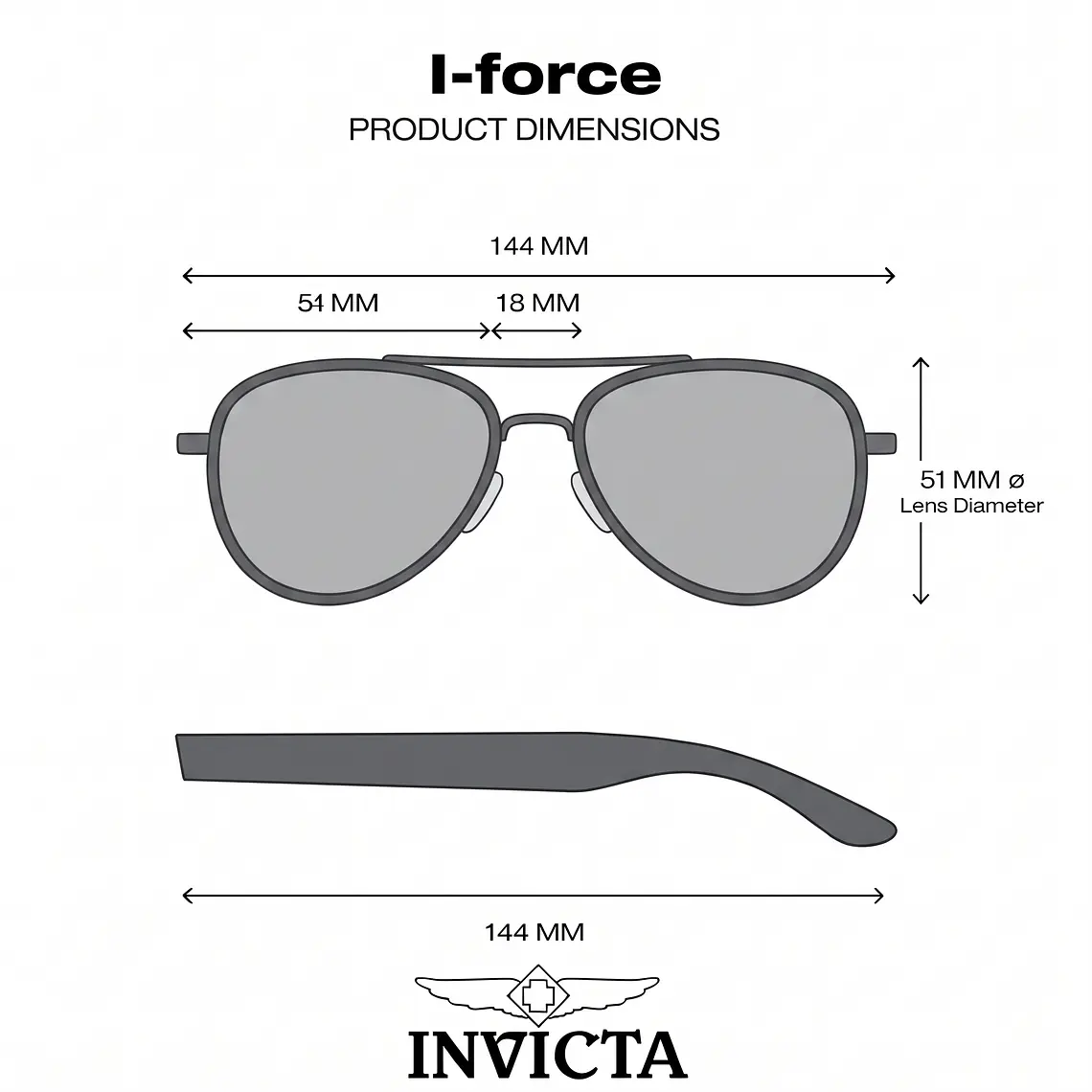 Lentes de Sol Invicta I39984-IFO-09-G15 - Talla 54mm 7