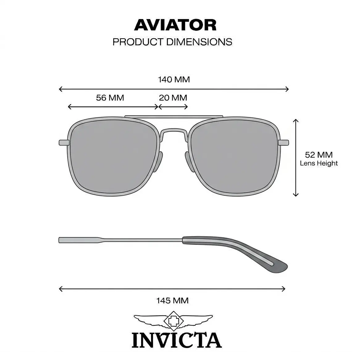Lentes de Sol Invicta I39272-AVI-09-G15 - Talla 51mm 9