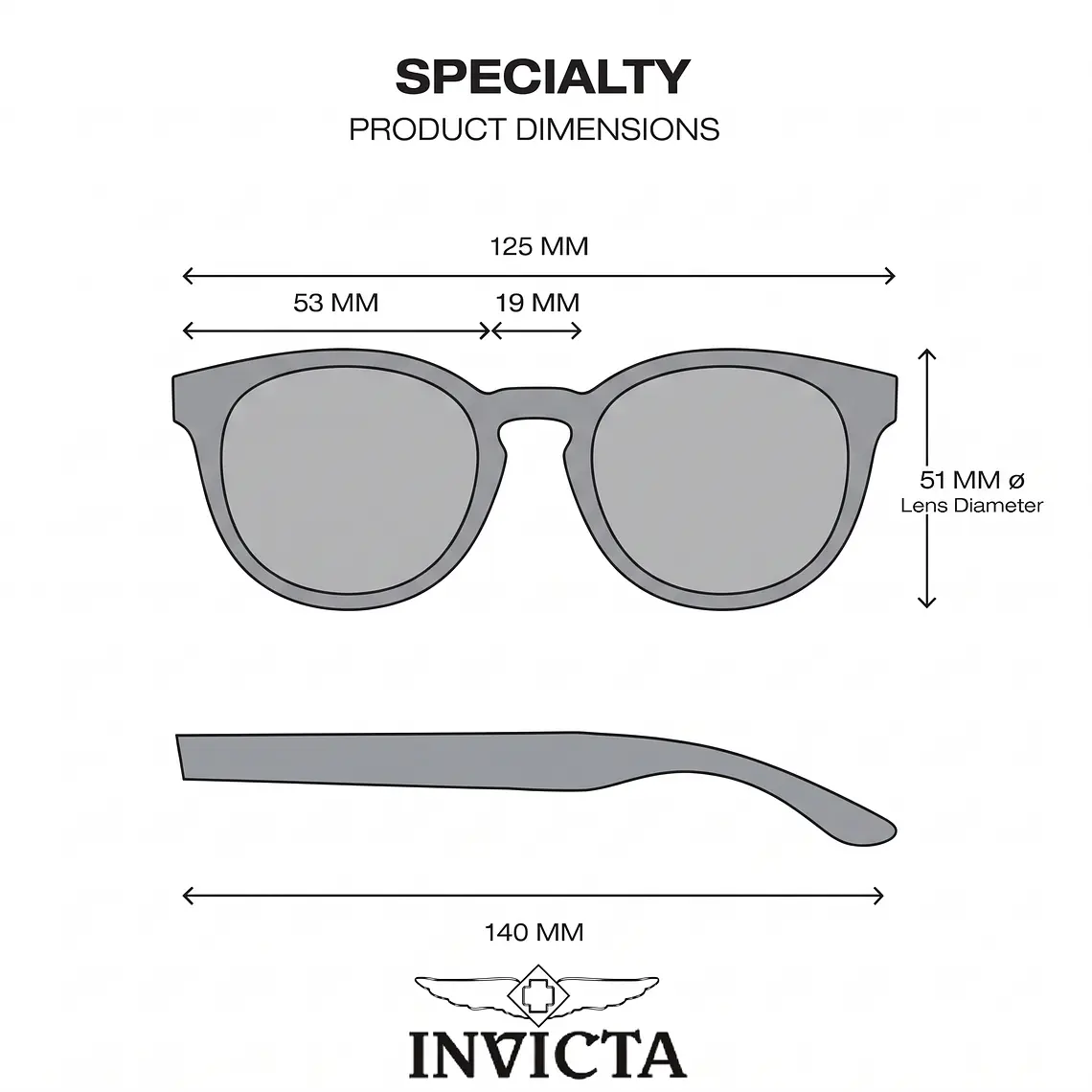 Lentes de Sol Invicta I38590-SPE-T00-G07 - Talla 53mm 7