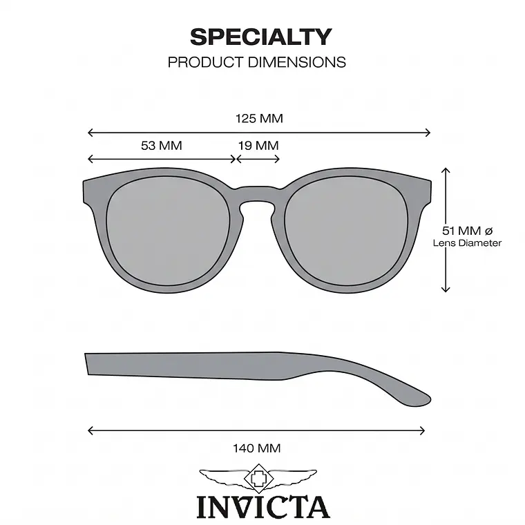 Lentes de Sol Invicta I38590-SPE-T00-G07 - Talla 53mm 7