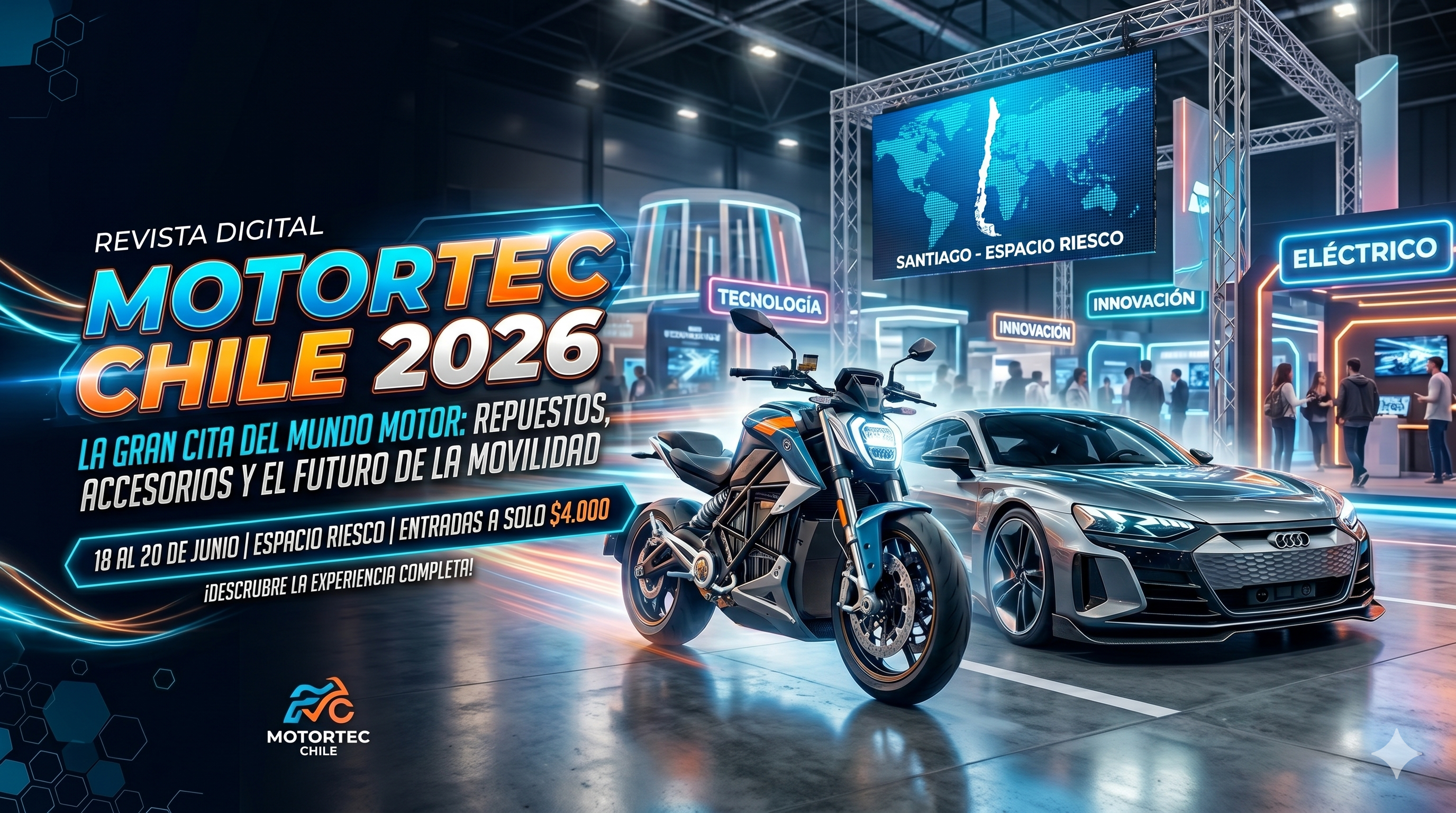 ¡Prepárate para la acción! Motortec 2026 llega a Espacio Riesco y no puedes quedar fuera