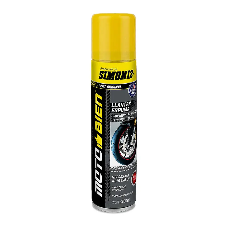 Limpiador renovador de neumaticos llantax simoniz motobien 220ml 1