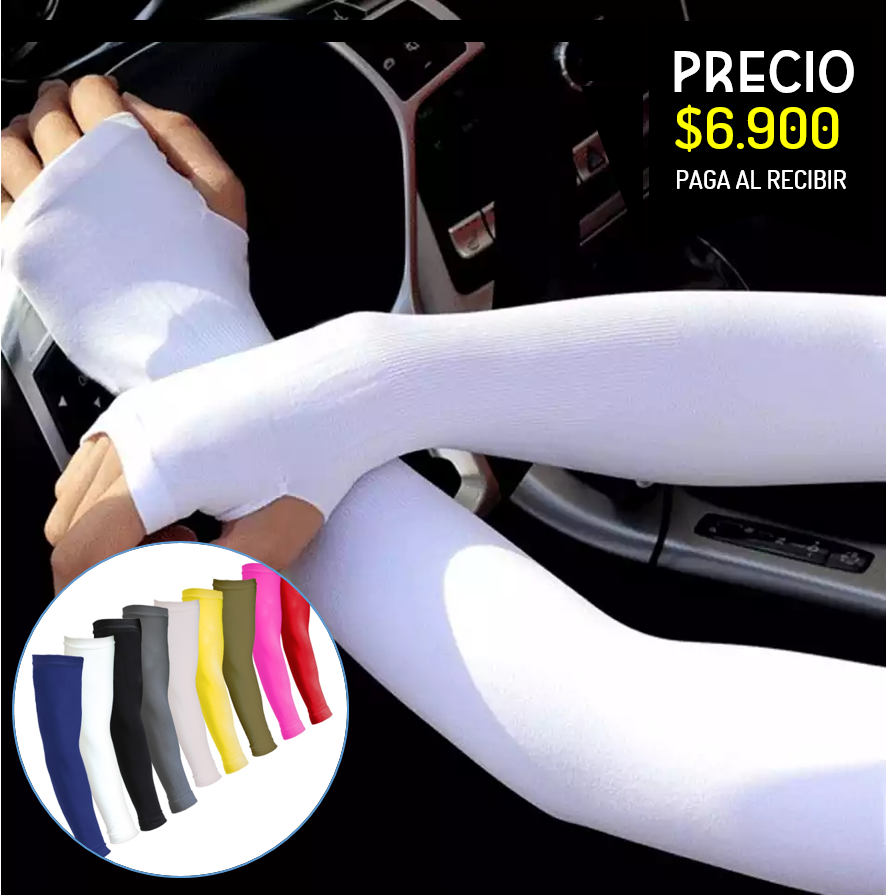 SET X 2 Mangas protectoras expandibles lycradas protector solar colores varios tela fria ajustables talla Unica