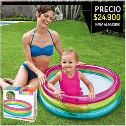 Piscina Inflable intex 3 aros infantil de 86x26cm ideal para agua o pelotas