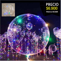 Globo decorativo transparente con luz led blanca o multiculor resistente ideal para tienda de sentimientos y eventos
