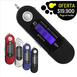 Por solo $19.900 MP3 Deportivo stick pra micro SD y radio FM ideal para bolsillo
