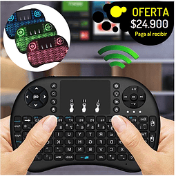 Control keyboard teclaco y mouse pad para PC smart tv consolas y mucho mas recargable retroiluminado