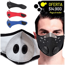 Mascara antipolucion con filtro de carbono intercambiable y ajuste en taqbique comoda y facil de usar con agarre posteriorde velcro