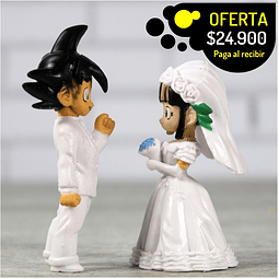 Set figura decorativa para matrimonio Goku y milk dragon ball bodas hecha en plastico recordatorio para toda la vida