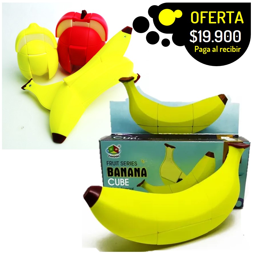 NOVEDAD cubo rubick especial en forma de frutas banana manzana o pera facil giro didactico aprendizaje