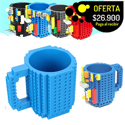 Vaso mug posillo lego para fichas piezas armable ideal para diseñadores y colecionista
