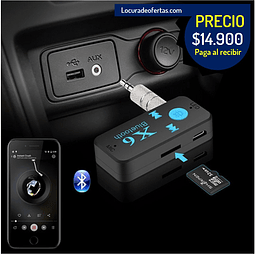 Receptor car bluetooth X6 con micro sd MUSIC RECEIVER manos libres recargable