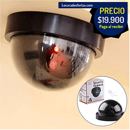 cámara de seguridad CCTV falsa tipo dummy para interiores y exteriores solo para salpicaduras con luz LED roja intermitente