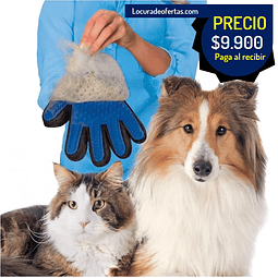 guante cepillo limpiador para pelo humedo y secopractico y facil de usar con tus mascotas perros y gatos.