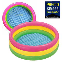 Piscina Inflable intex con fondo acolchado 3 anillos de 61cm ideal para bebes .