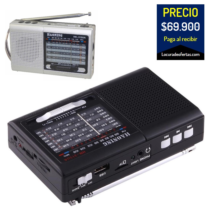 Radio recargable AM y FM multibanda de alta cobertura con