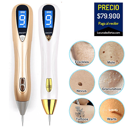 eliminador de imperfecciones electrónico nivel graduable y luz led tipo lapicero fácil y practico de usar.
