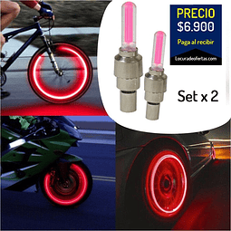 Set x 2 unidades de luz para rines color rojo para bicic moto carro y mucho mas
