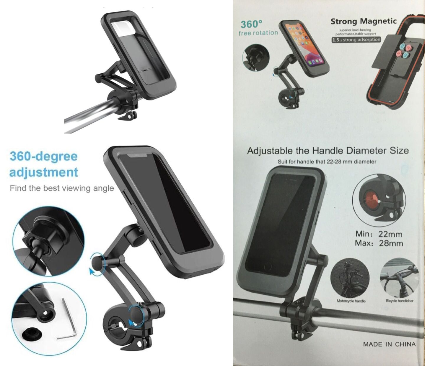Soporte básico para móvil, tablet, bicicleta, moto, universal brillar  Electrónica