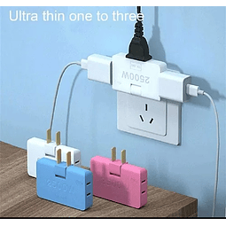 toma Corriente 3 Puestos Adaptador Giratorio 180° Salidas la unidad 