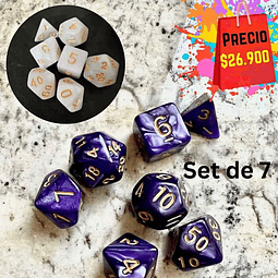 Juego de dados poliédricos Glitter and Sparkle – Juego de 7 piezas