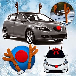 Cachitos Nariz Reno Navidad - Cuernos para auto