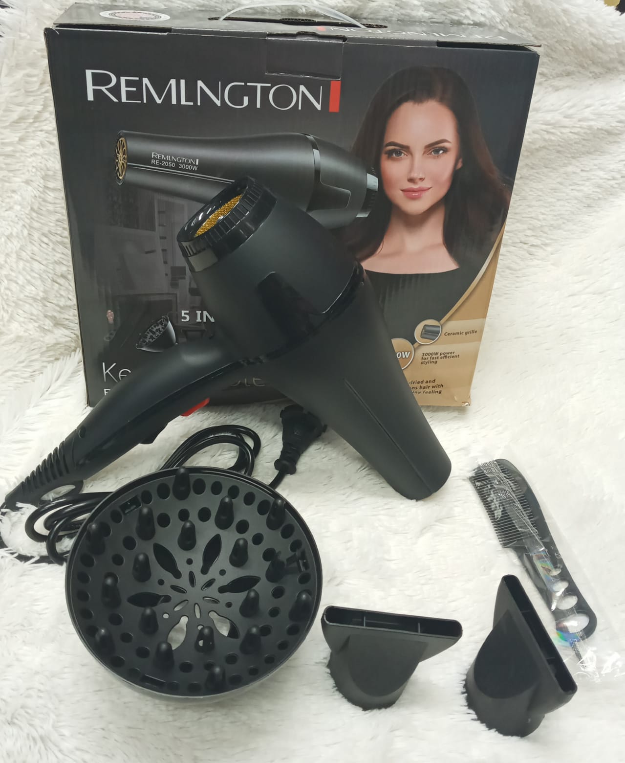 Secador Remlngton RE-2050  ⚡Secador keratin Protect  ⚡Uso personal   ⚡Difusor de calor, dos boquillas , dos peinillas , secador 5 en 1