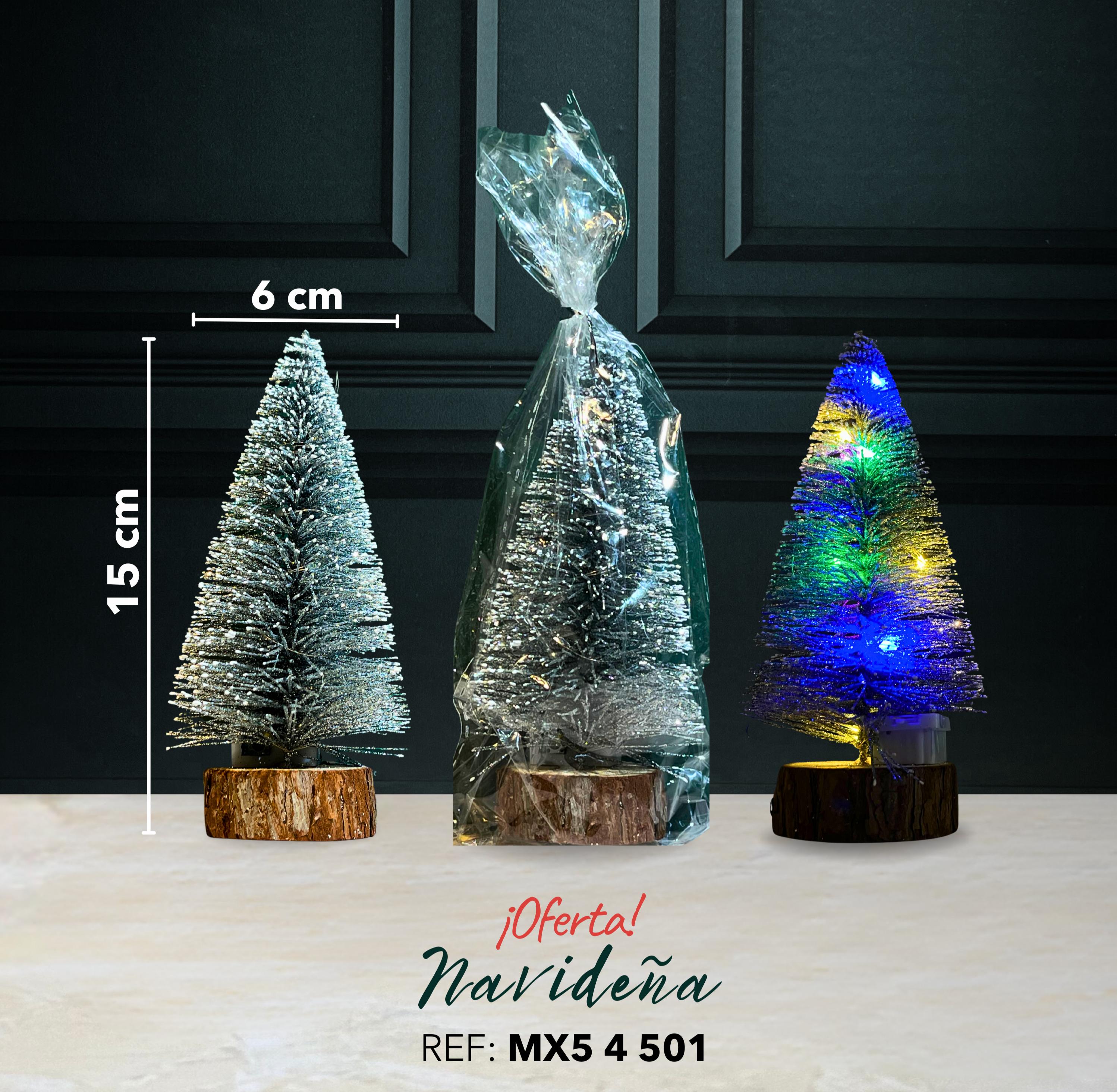  MINI ÁRBOL DE NAVIDAD BLANCO CON VERDE