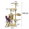 Rascador con casa y hamaca 140 cm