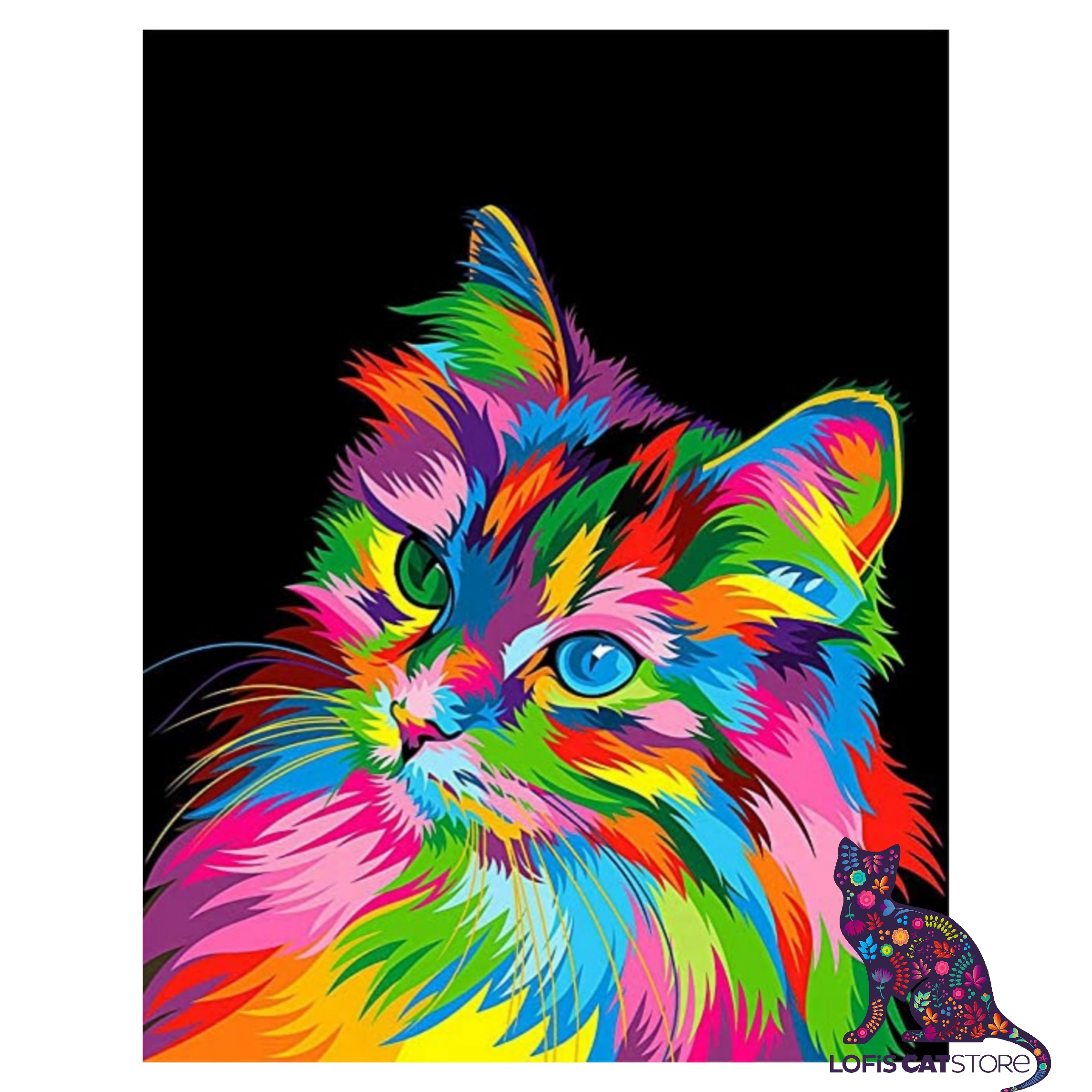 Gato Color - Pintura Por Número (50x40) – Fun At Home Chile