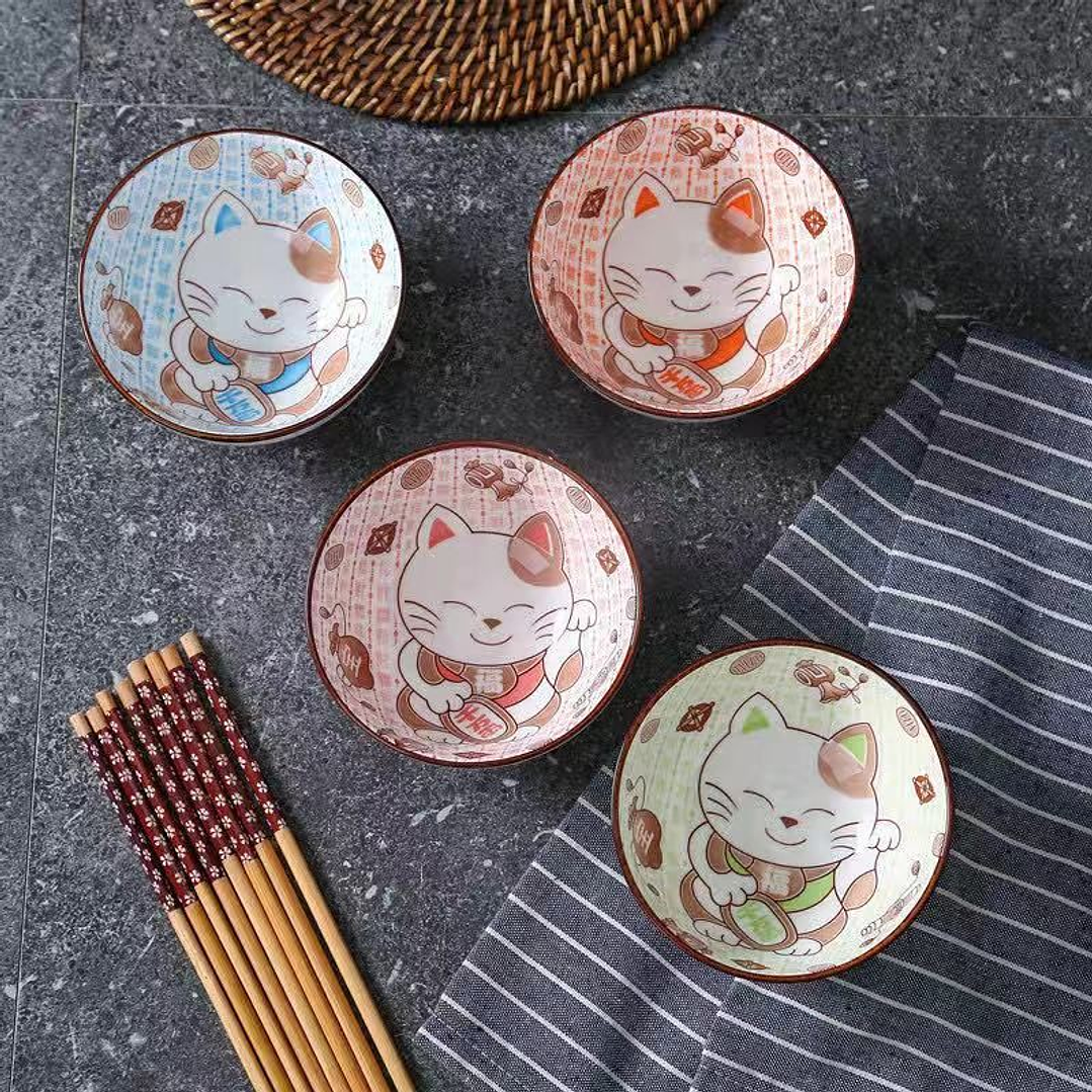 Set 4 Pocillos Maneki Neko  1