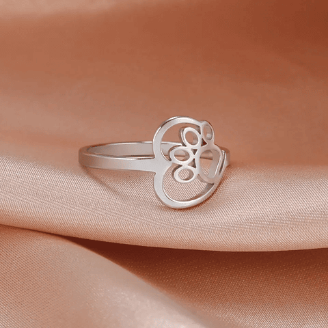 Anillo Acero Corazón y Garrita