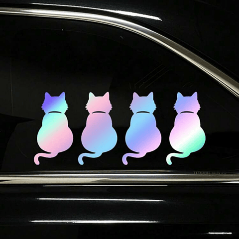 Set Vinilo para Auto 4 Gatos