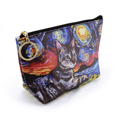 Estuche Cosmetiquero Gatos Van Gogh 