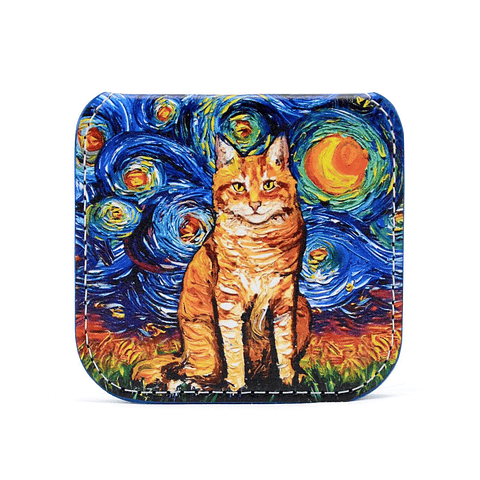 Espejo de Cartera Gatos Van Gogh