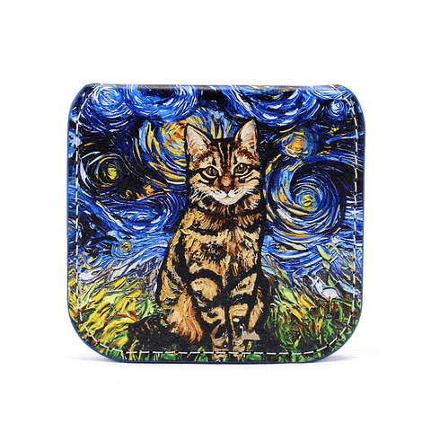 Espejo de Cartera Gatos Van Gogh