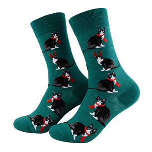 Calcetines Gatos con Bufanda