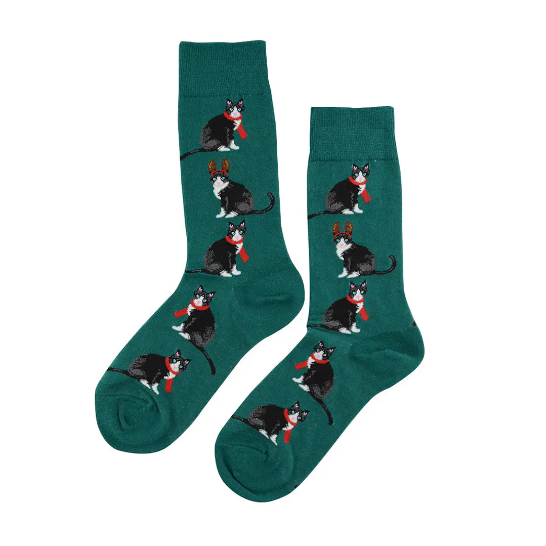 Calcetines Gatos con Bufanda 3