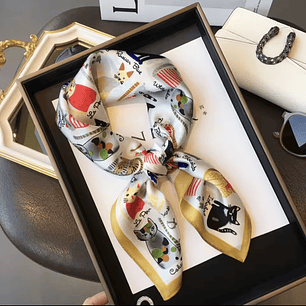 Pañuelo Seda Razas de Gatos