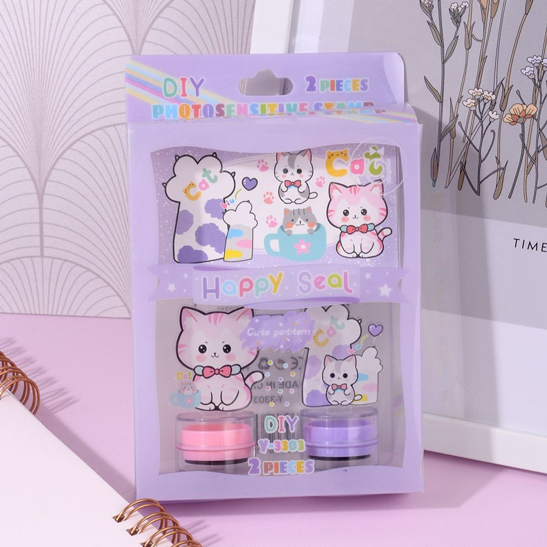 Set de 2 Timbres Gato y Patitas 1