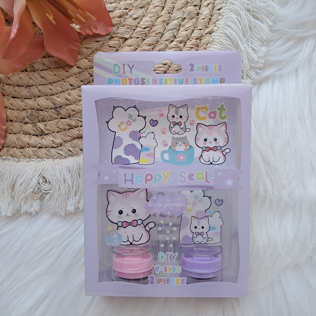Set de 2 Timbres Gato y Patitas 11
