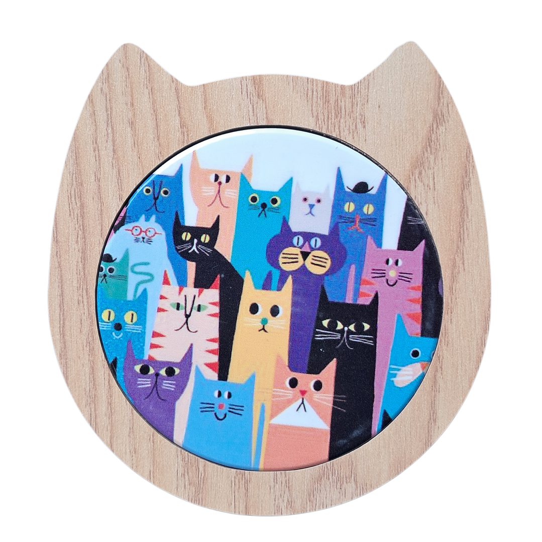 Posavasos Gatos Madera y Cerámica  11