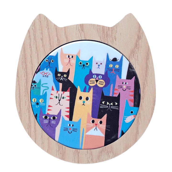 Posavasos Gatos Madera y Cerámica  11