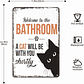 Letrero Metálico para Baño Gato Negro - Miniatura 5