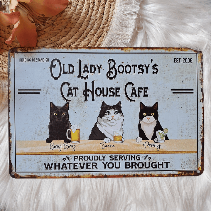 Letrero Metálico Casa Café de Gatos 1