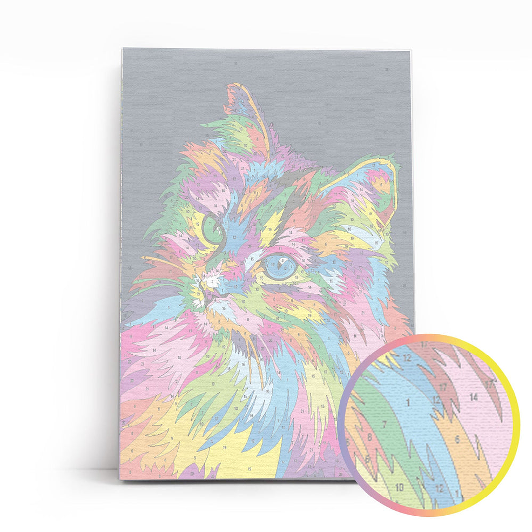 Pintura por Números Gato Colorido 2